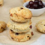 Cherry Scones and a small bowl of Glacé cherries