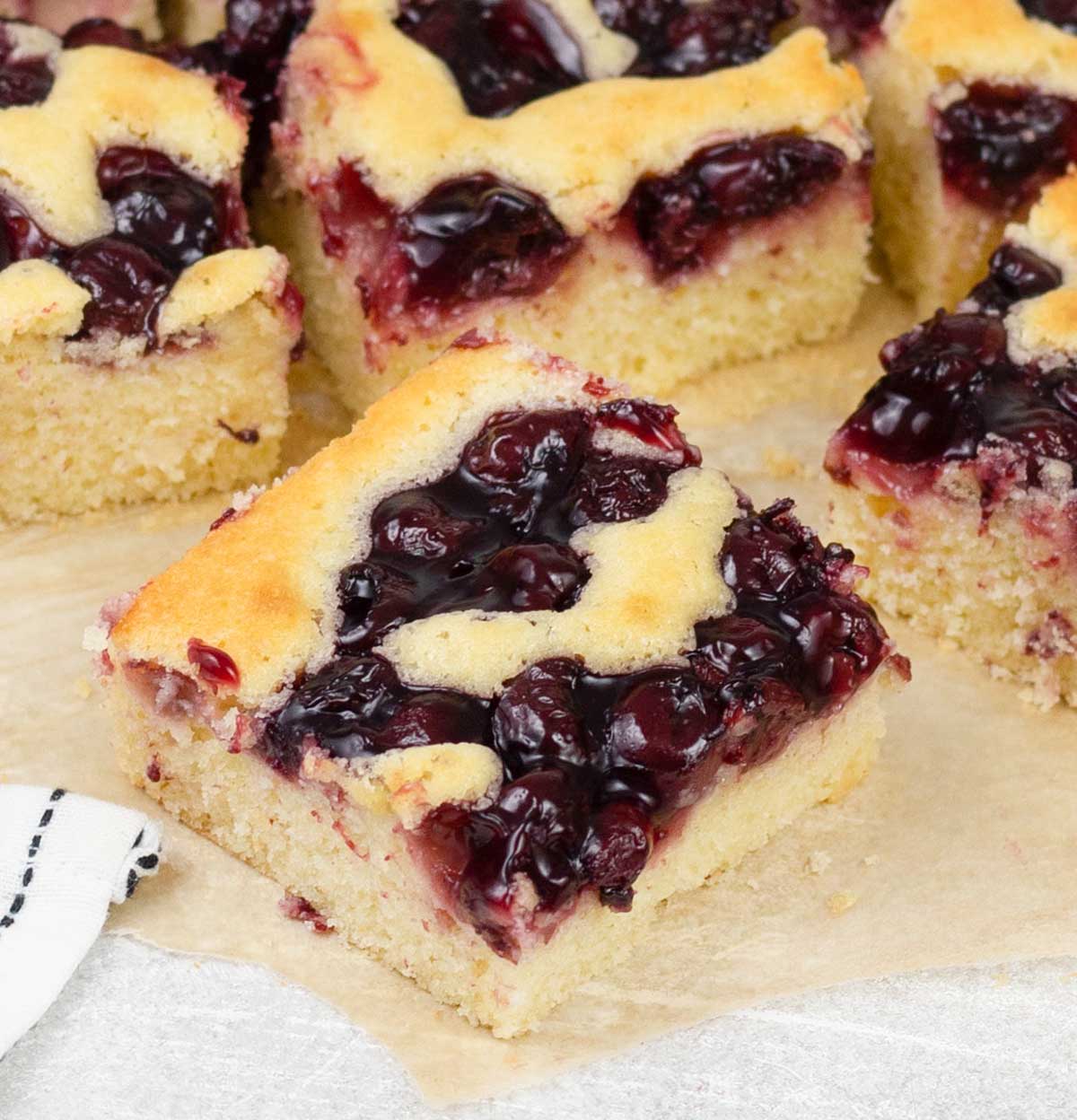 Cherry Cake topped with cherry pie filling