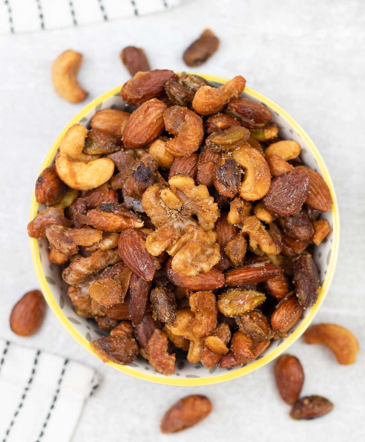 Honey Roasted Mixed Nuts in a bowl.