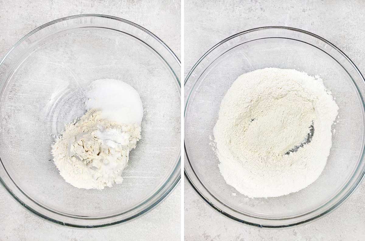 Whisk together flour, granulated sugar, baking soda and salt.
