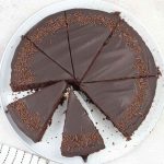 Microwave chocolate cake slice topped with chocolate ganache.