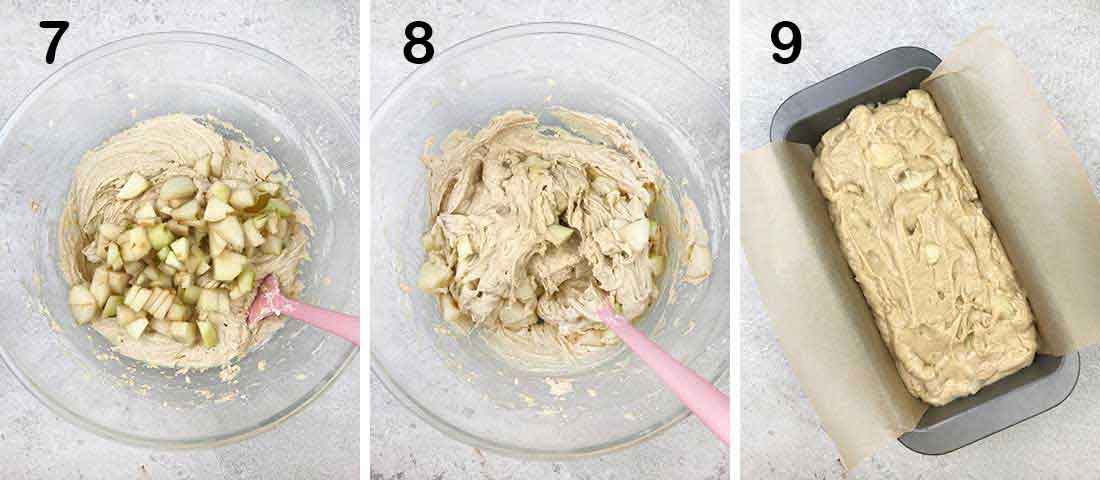 Steps 7,8 and 9 of making the recipe.