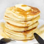 self rising flour pancakes topped with butter.