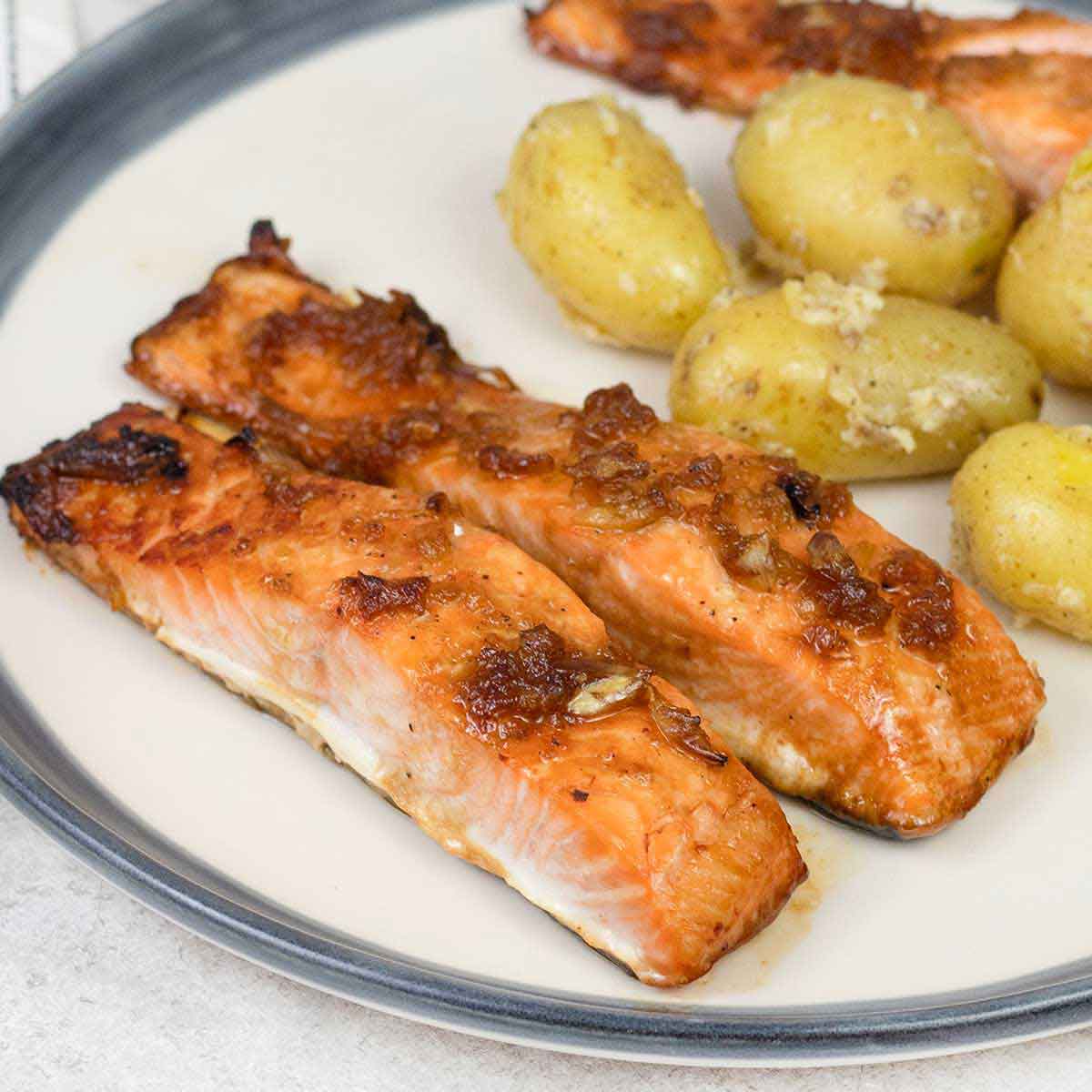 Baked Honey Glazed Salmon - Recipe Tale