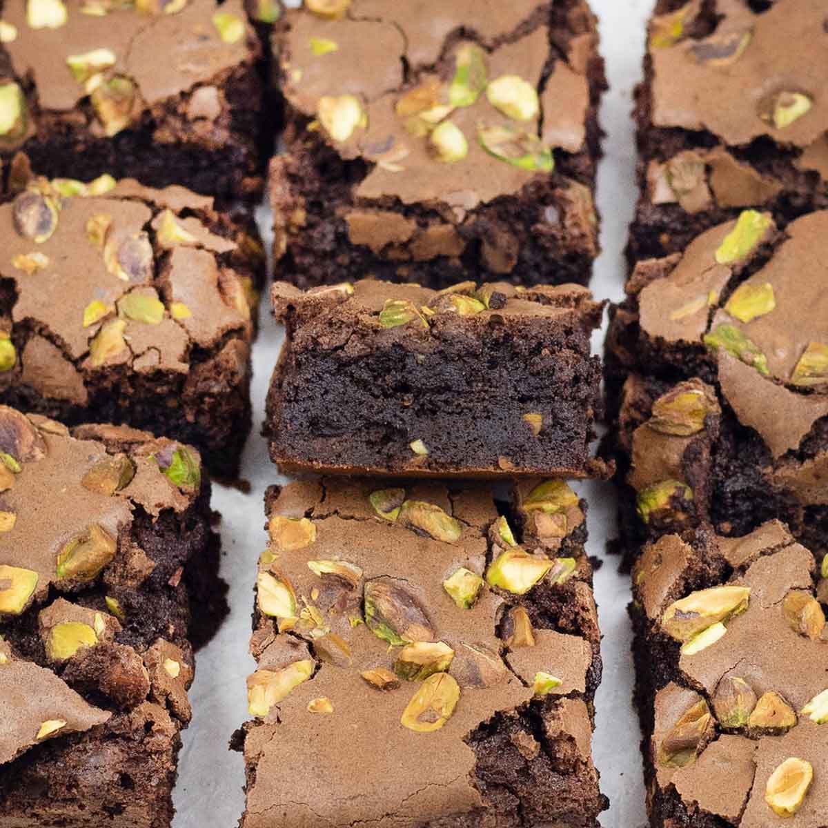 Pistachio brownies.