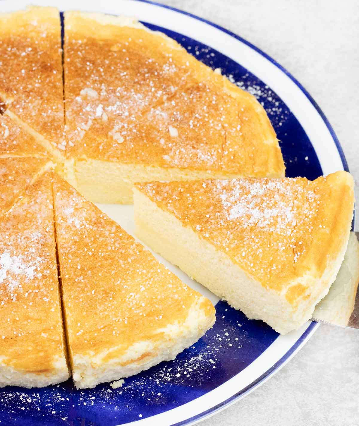 cut the cloud cake into slices.