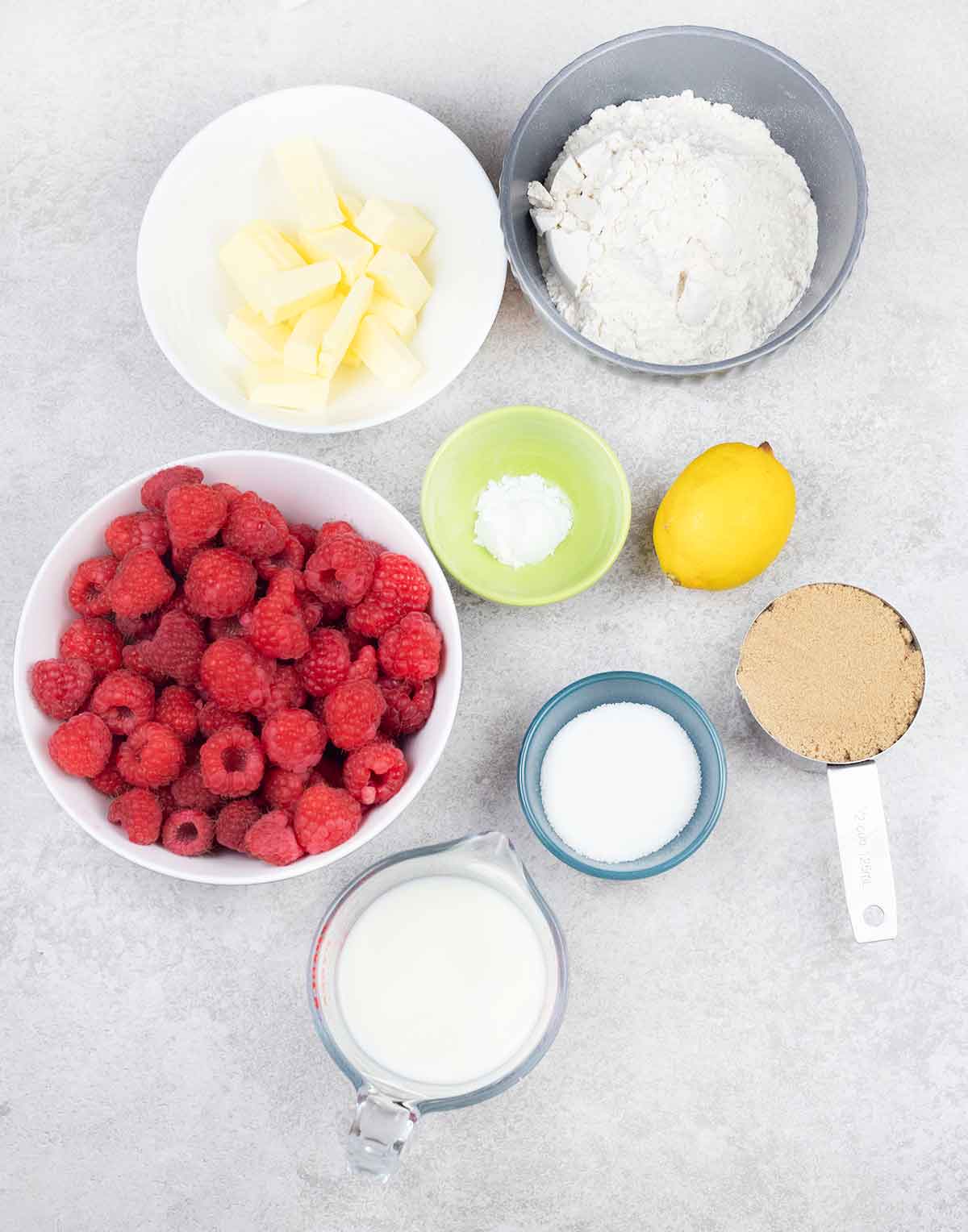 raspberry cobbler ingredients.