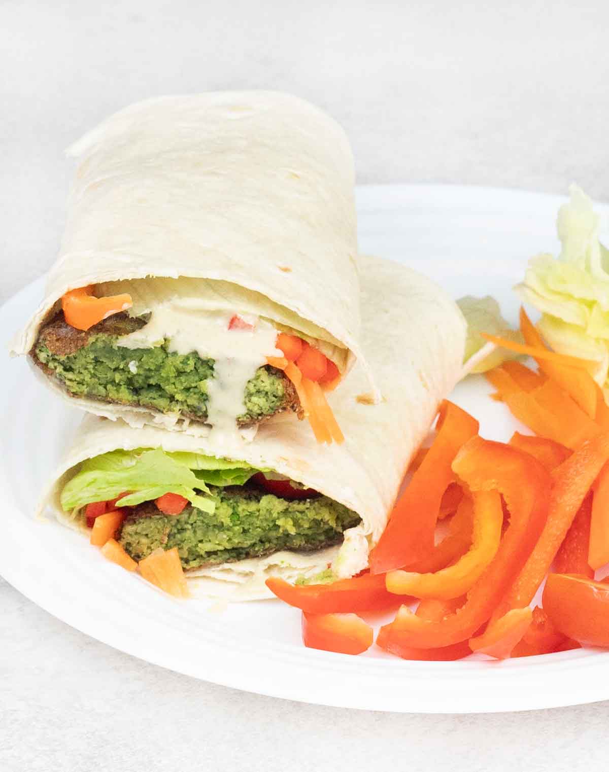 Egyptian falafel wrap recipe.