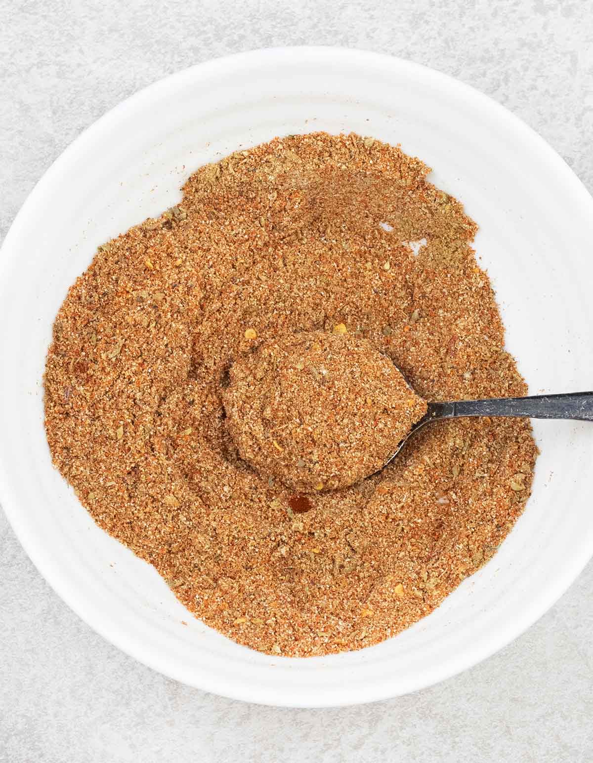 ground beef seasoning in a small bowl.