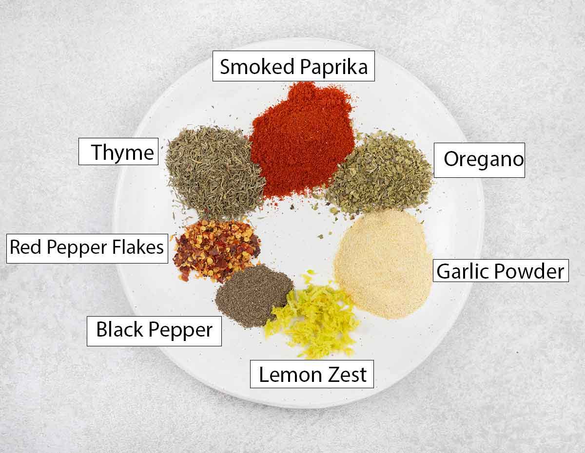 Salmon seasoning ingredients.