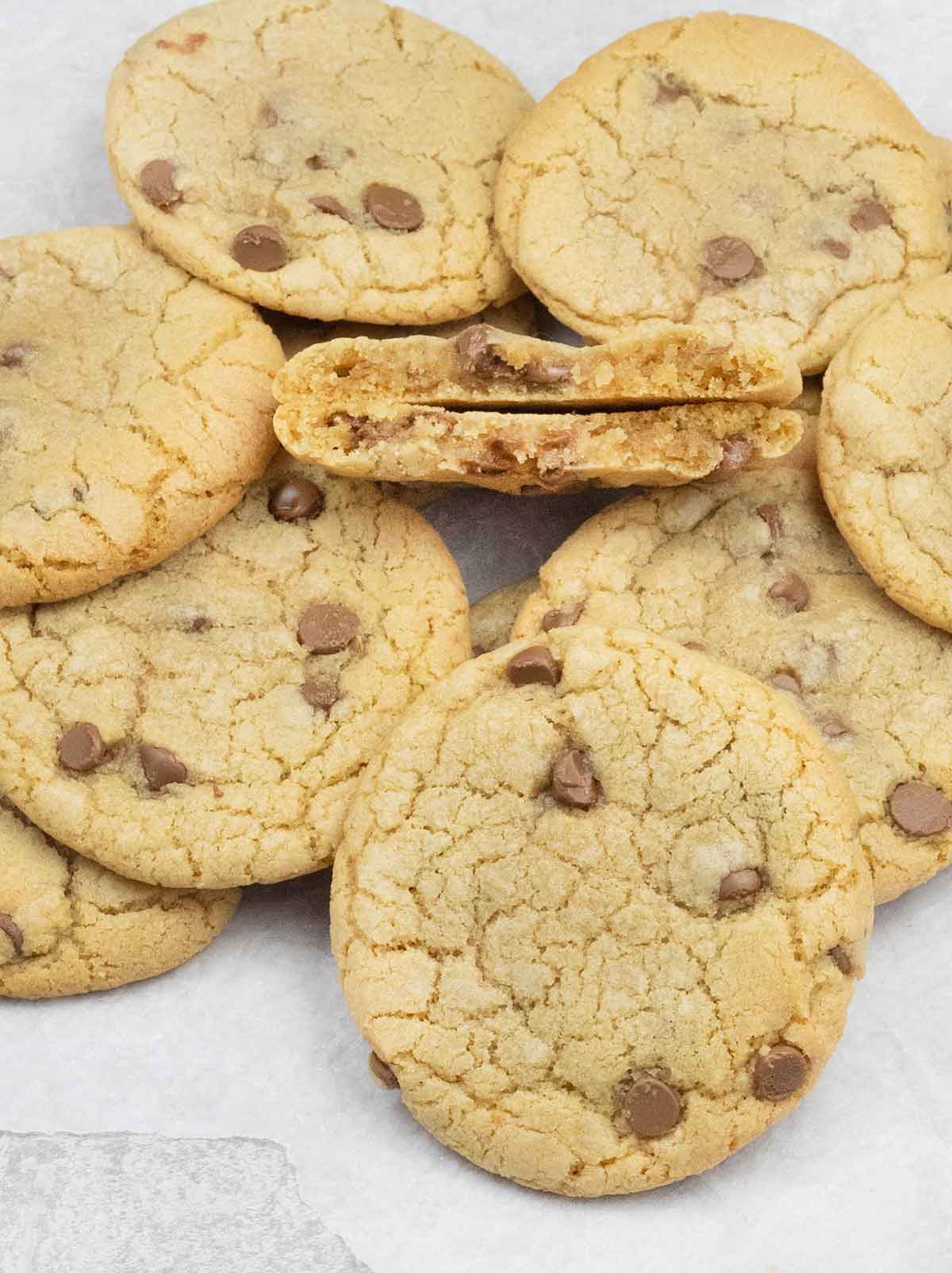 cloud cookie cut into halves.