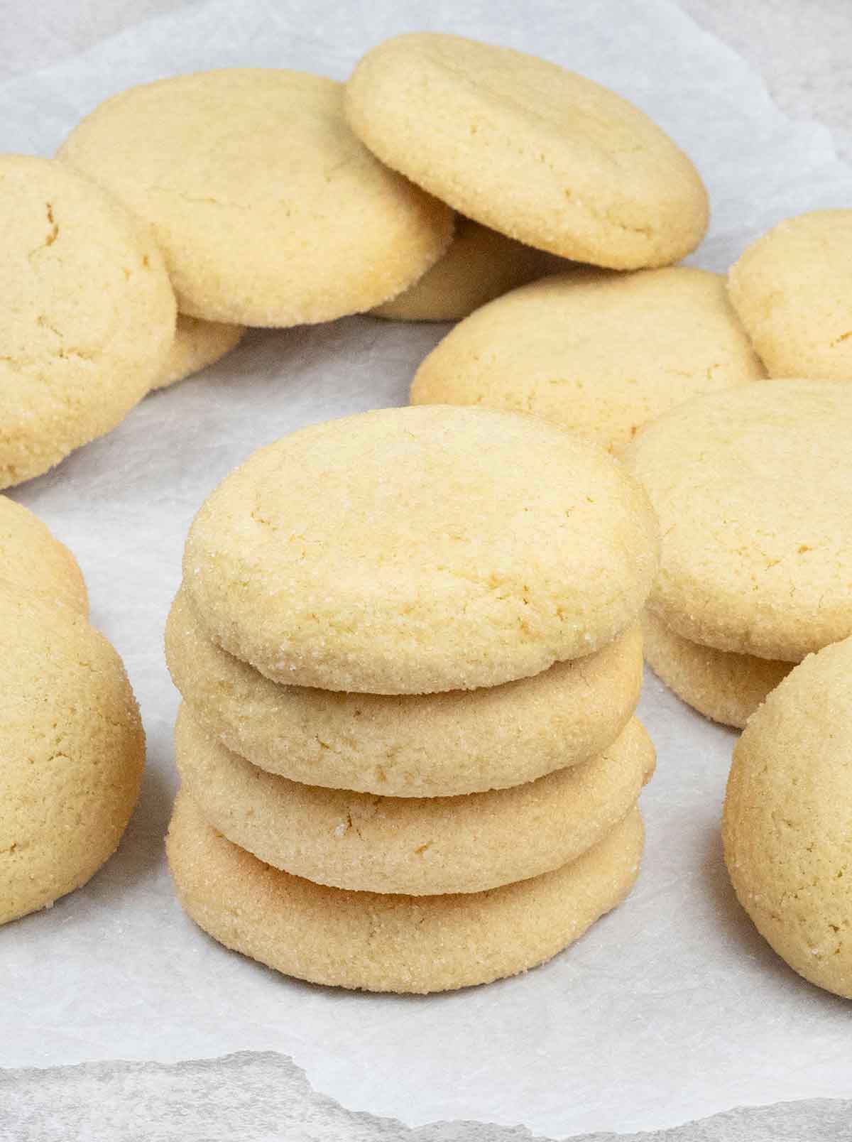 honey butter cornbread cookies on top of each others.