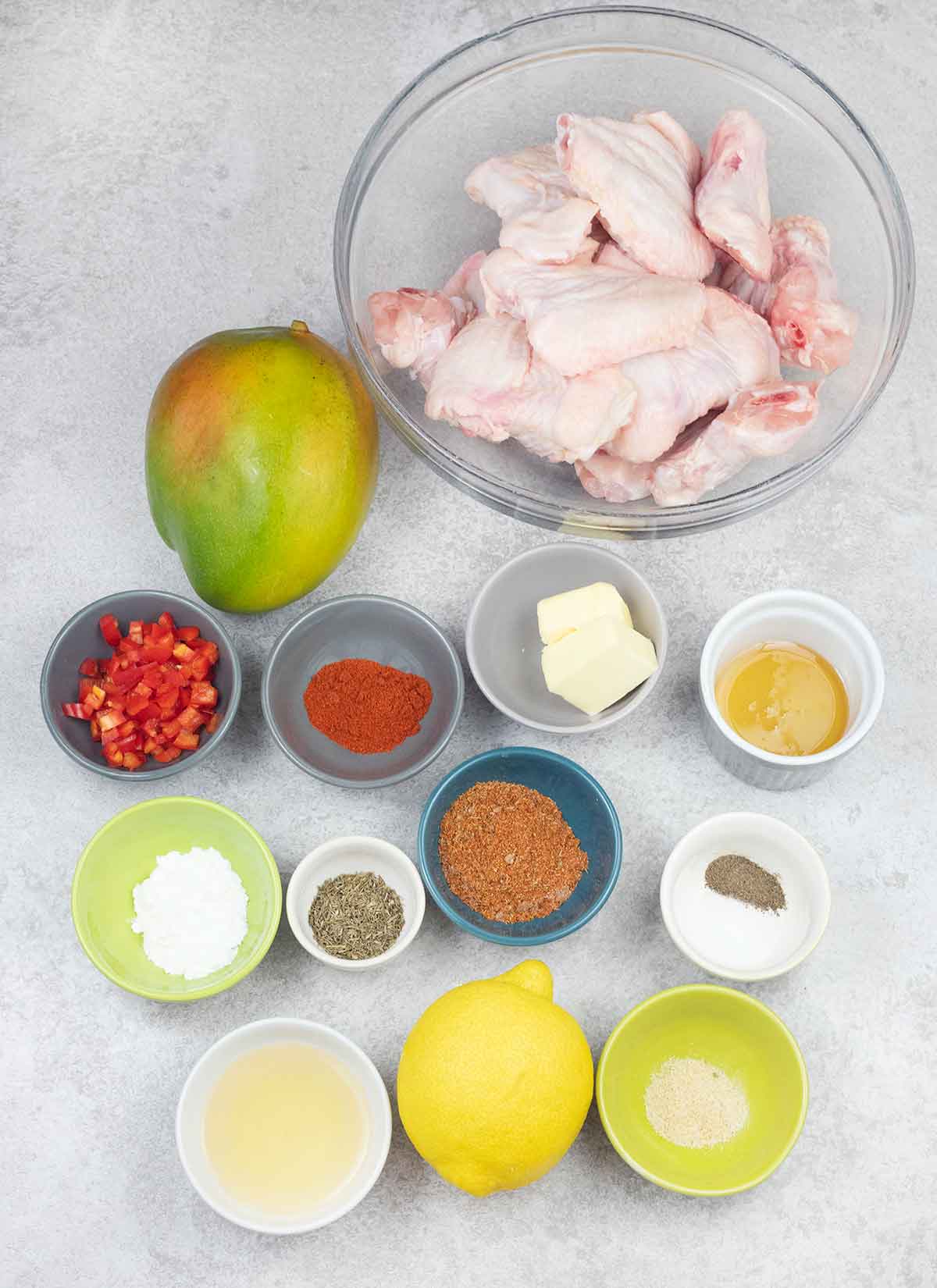 Mango habanero wings ingredients.