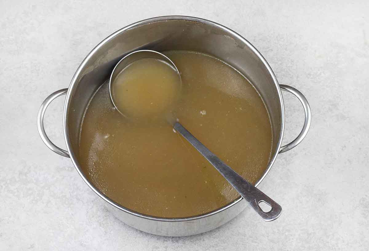 Stir in the salt and allow the broth to cool completely.