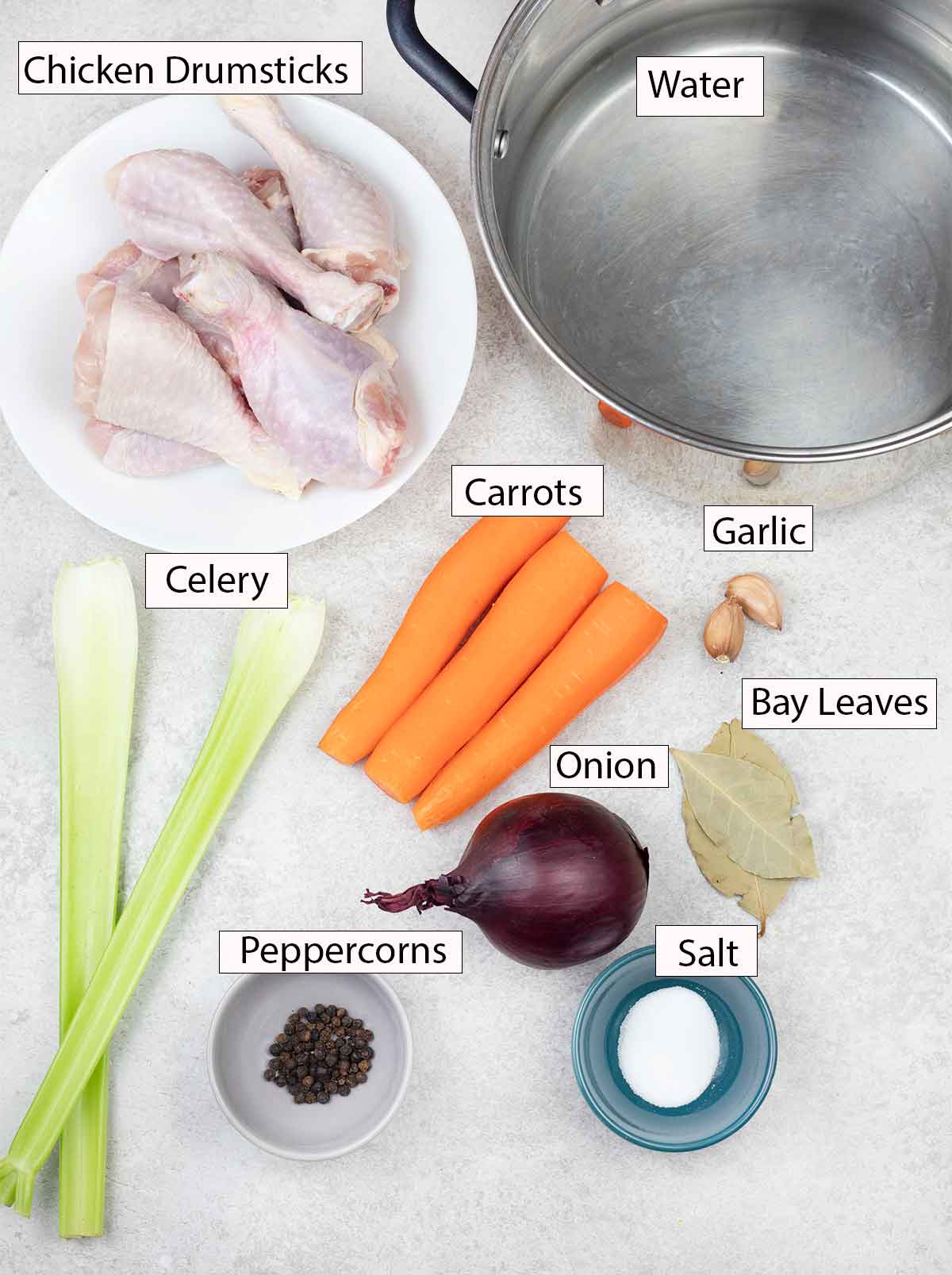 homemade chicken broth ingredients.