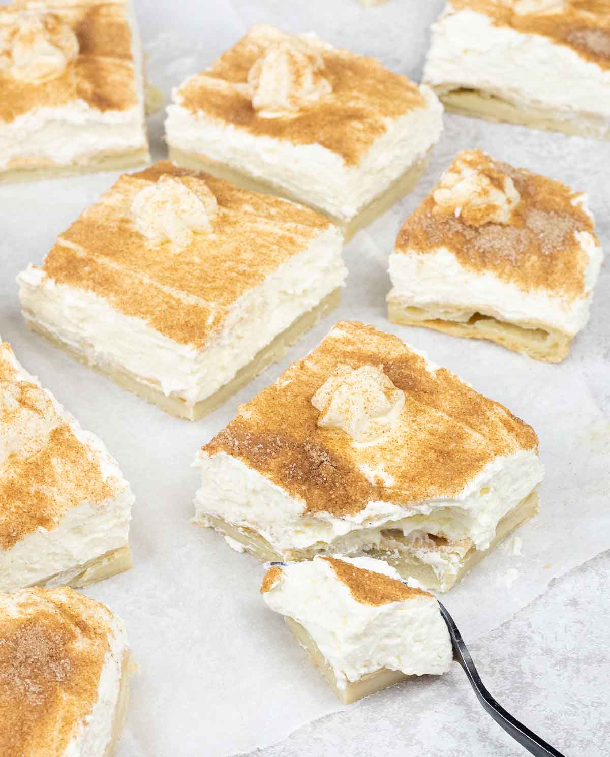 Churro cheesecake bars.
