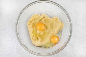 Add The eggs.