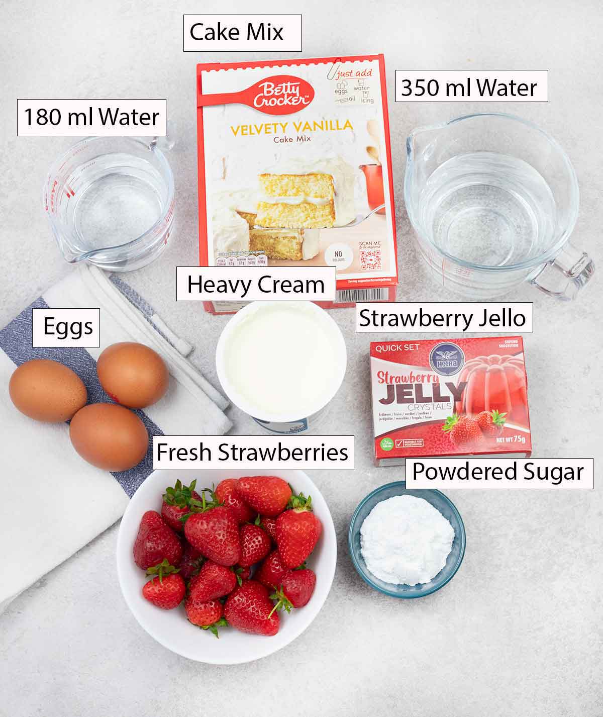 strawberry poke cake ingredients.