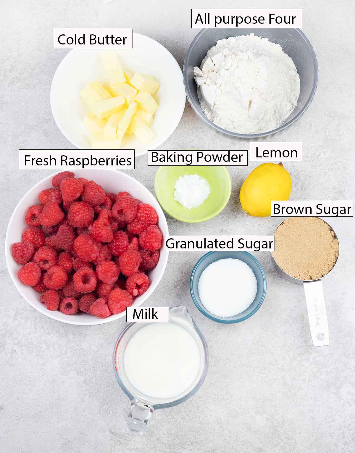 raspberry cobbler ingredients.