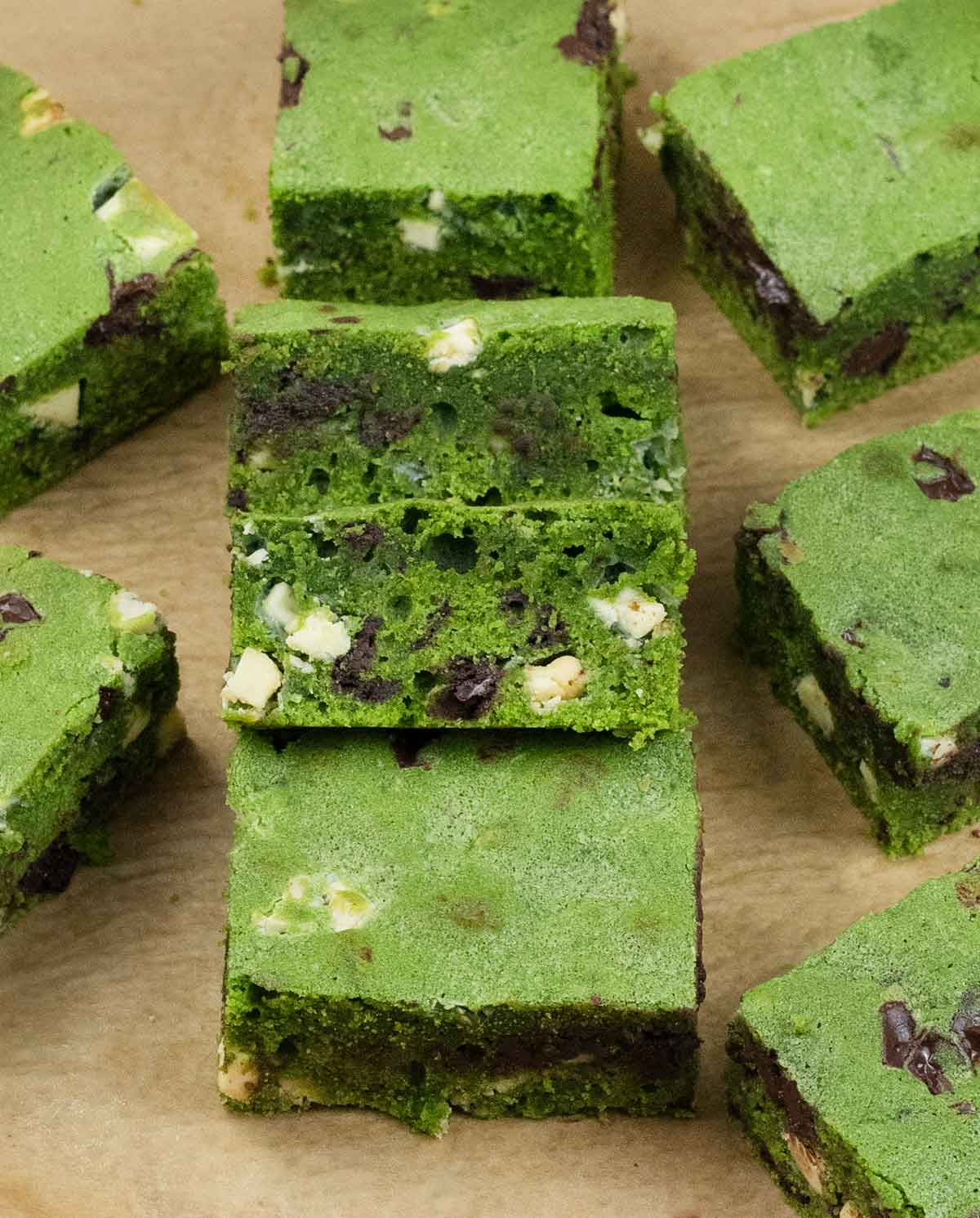 Matcha brownies.