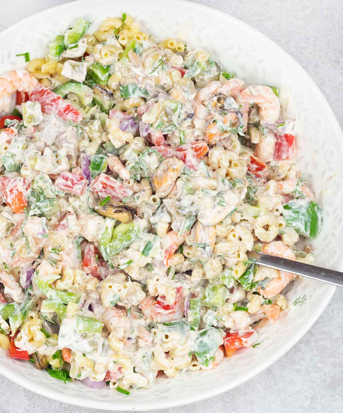Seafood salad.